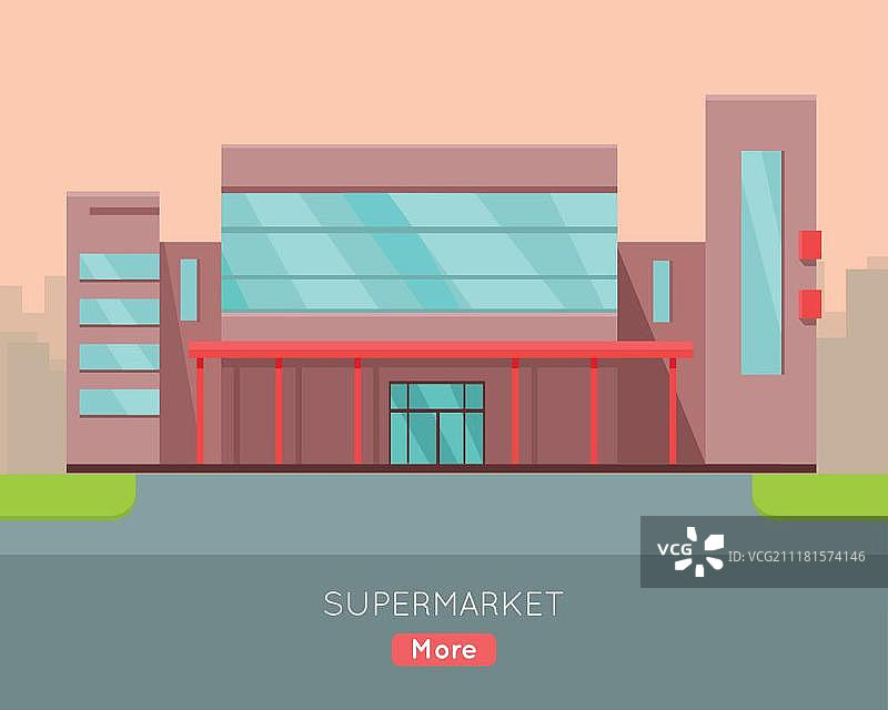 扁平化设计的购物中心网页模板图片素材