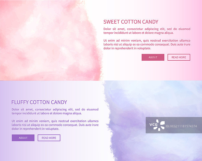 甜蜜蓬松的棉花糖广告banner，网页设计矢量插画图片素材