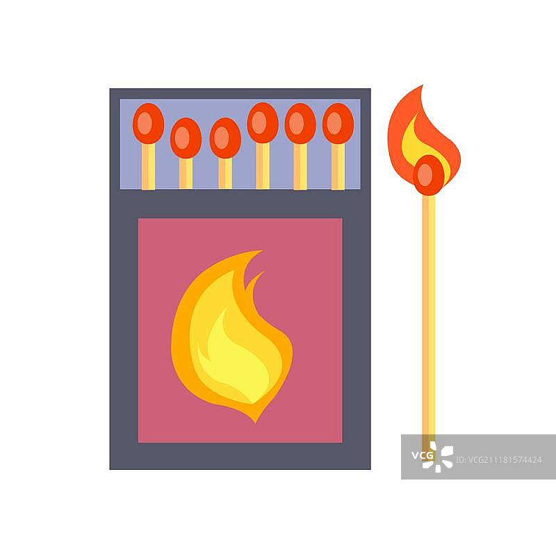 白色背景上的火柴盒隔离插画图片素材