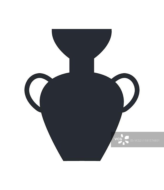 白色背景下的古希腊花瓶图片素材