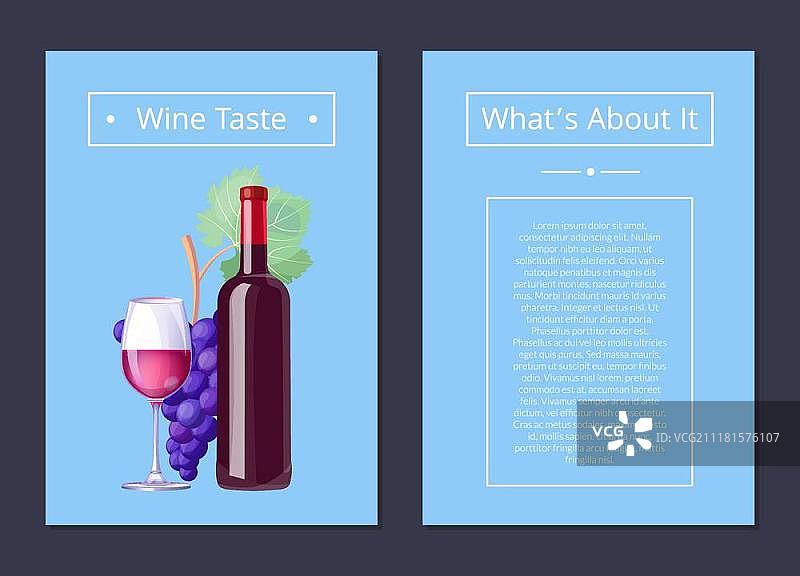 葡萄酒品鉴矢量图图片素材
