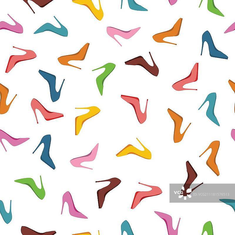 无缝时尚高跟鞋图案图片素材