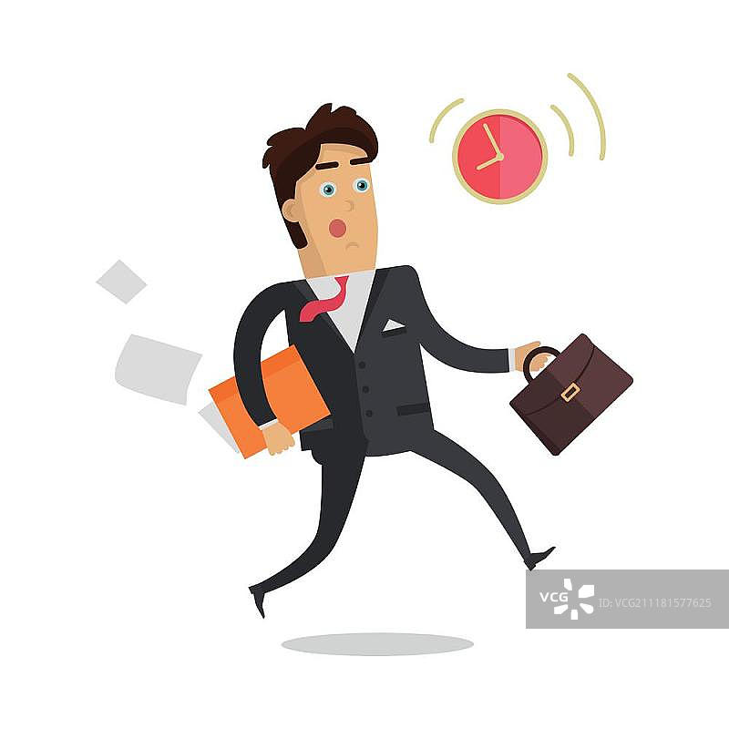 会议迟到矢量概念：商务人士匆忙赴约图片素材