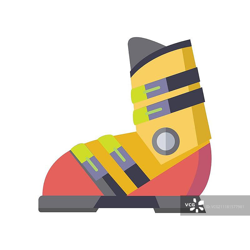 白色背景上的花样滑冰鞋图标。矢量图。花样滑冰鞋图标。滑冰鞋图标。花样滑冰鞋符号。滑冰鞋由靴子和连接到靴底的冰刀组成。花样滑冰运动器材。矢量图图片素材