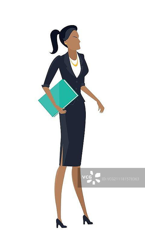 扁平风格的女商人矢量插画图片素材