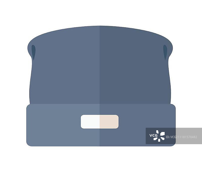 冬季羊毛帽。白色背景上简约风格的冬季羊毛帽图标。保暖帽子。矢量图图片素材