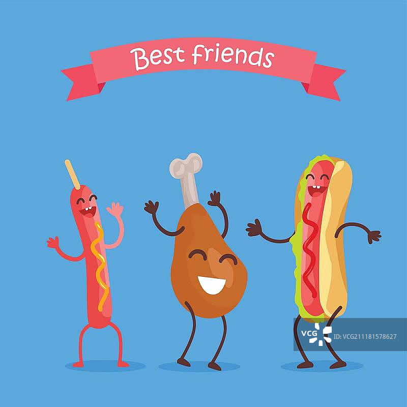 快餐产品概念矢量图：餐厅菜单和网络设计图片素材