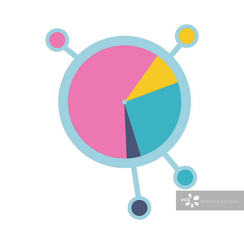 扁平风格圆形图表矢量图标，用于应用程序按钮、信息图元素、徽标、网页设计图片素材
