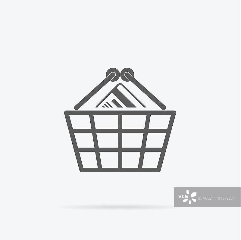 简易购物篮图标插图图片素材