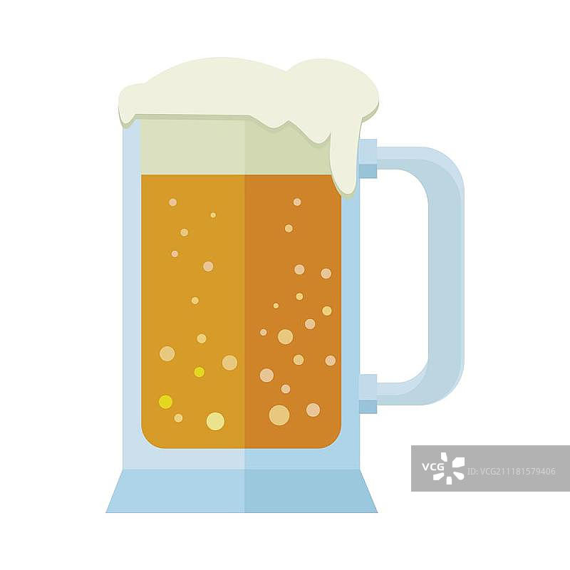 白色背景上的啤酒杯图片素材