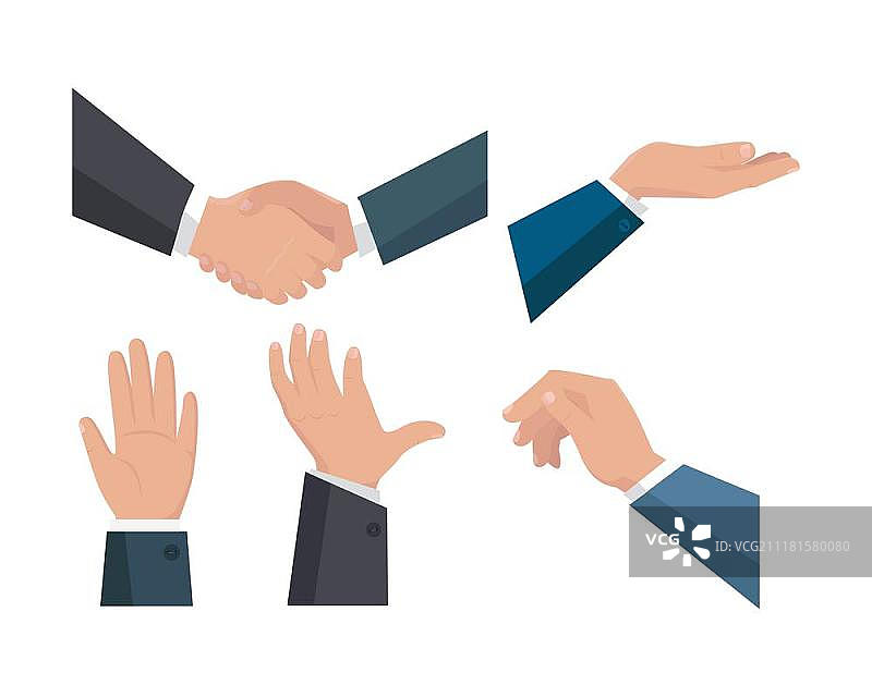 扁平风格手势插画素材图片素材