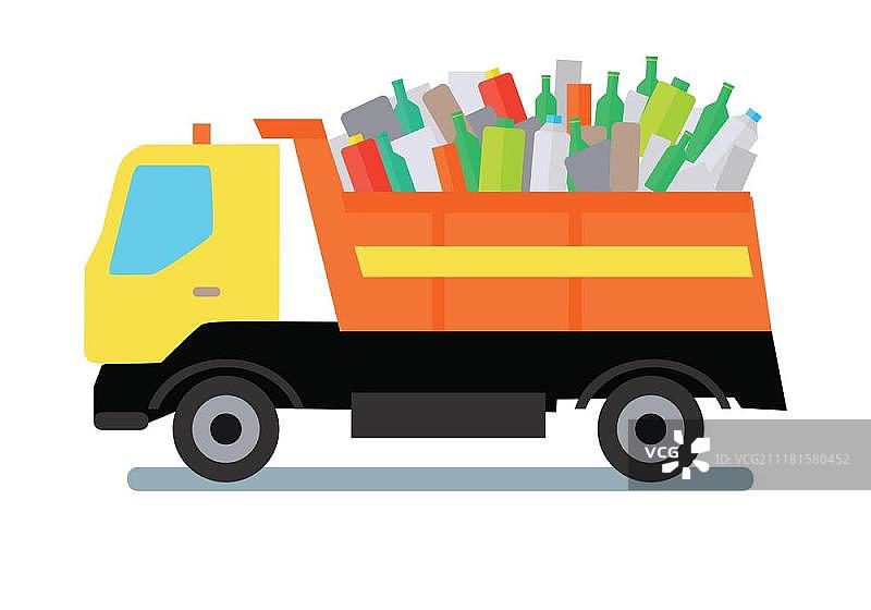 装有垃圾的垃圾车图片素材