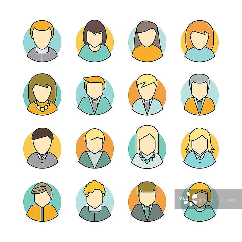 扁平风人物头像矢量素材图片素材