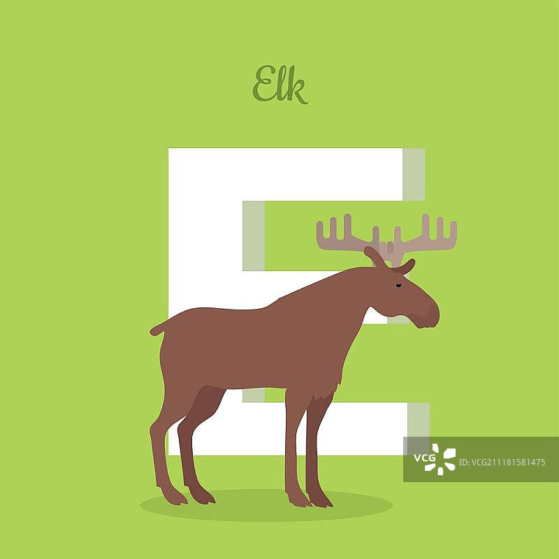 带有字母E的麋鹿图片素材