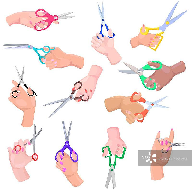 不同形状和颜色的剪刀图片素材