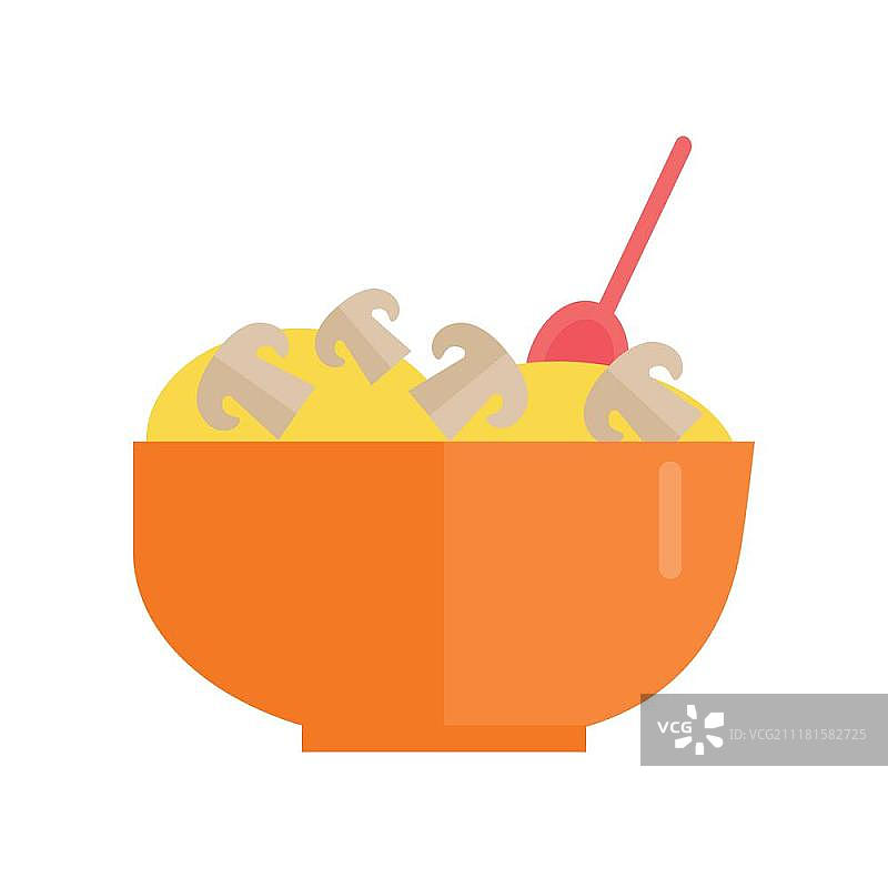 蘑菇谷物粥矢量插图图片素材