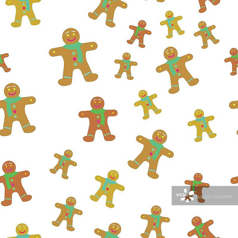 姜饼人糖霜装饰无缝图案图片素材