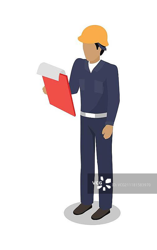 码头工人用剪贴板进行检查。码头工人领班检查工业港口。主管检查集装箱数据。送货员。检查员控制海港的工作流程。矢量图图片素材