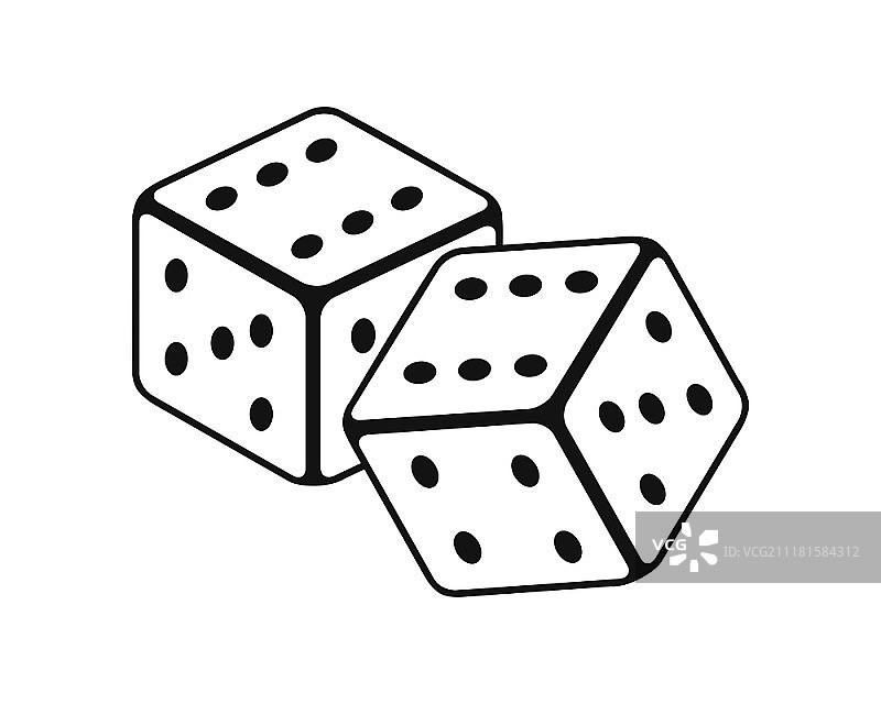 单色骰子矢量图图片素材
