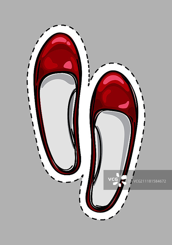 带虚线的女士鞋子贴片图片素材