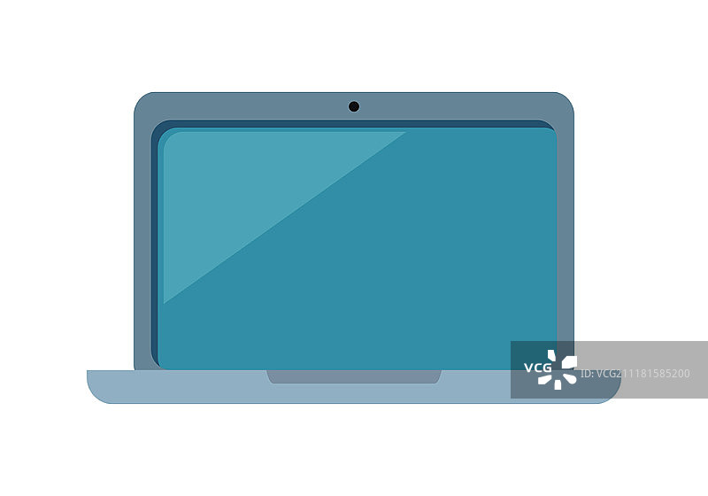 笔记本电脑扁平图标、带空白显示的笔记本电脑扁平图标、IT通信、在线学习、互联网网络的概念、白色背景上的孤立对象、矢量图、笔记本电脑扁平图标图片素材