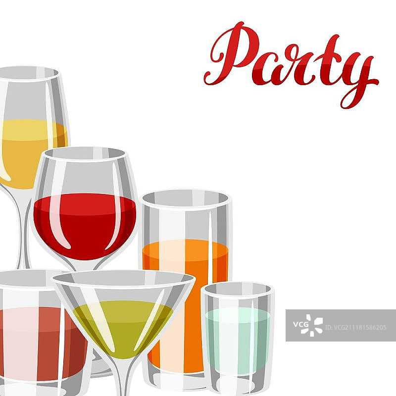 酒精饮品鸡尾酒派对邀请背景图片素材