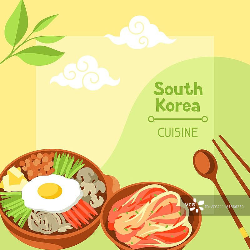 韩国美食banner设计，传统标志和物品图片素材