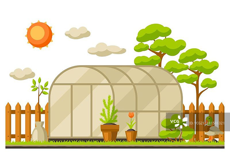 季节园艺花园景观插画图片素材