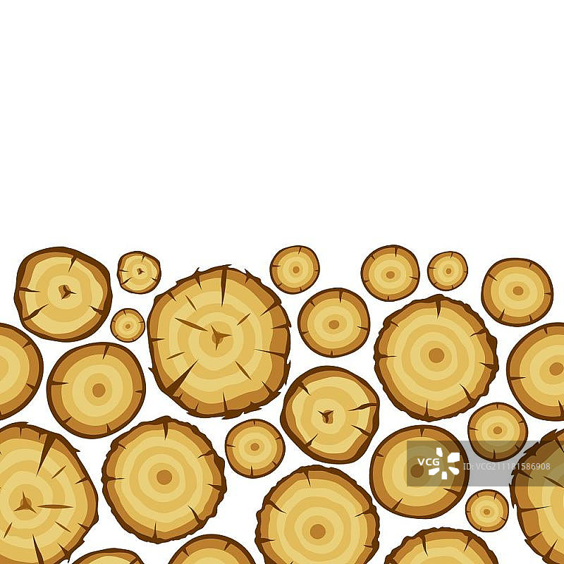 木桩无缝图案：林业和木材工业背景图片素材