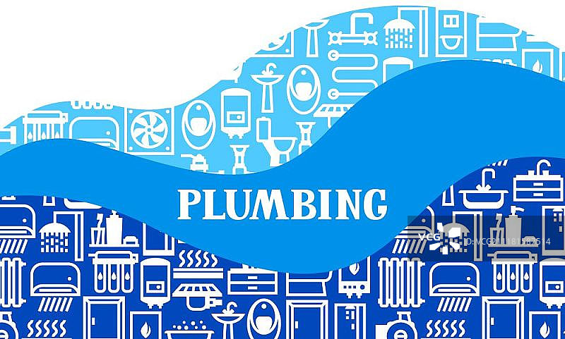 水管背景设计：卫生工程商店的销售、服务和安装插图图片素材