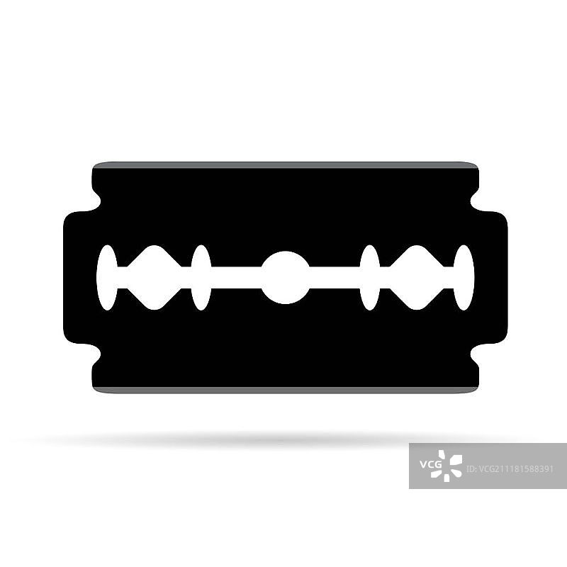 刀片剃须刀 - 黑色矢量图标图片素材