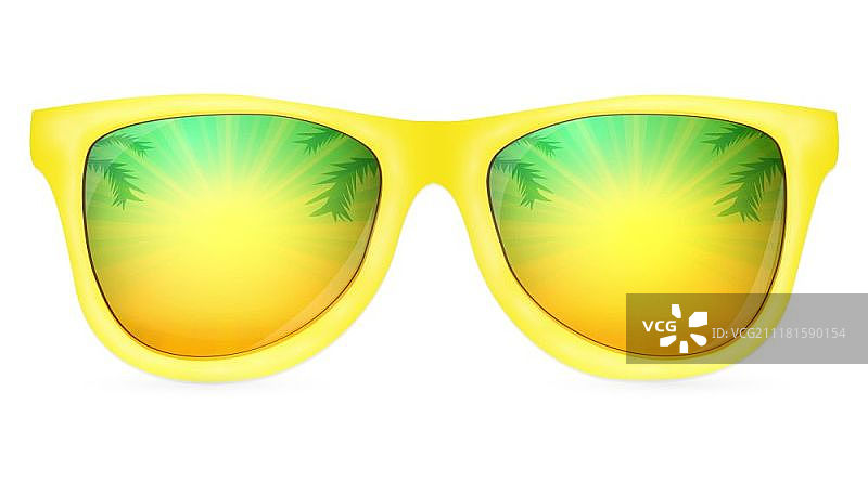 逼真黄色太阳镜图片素材