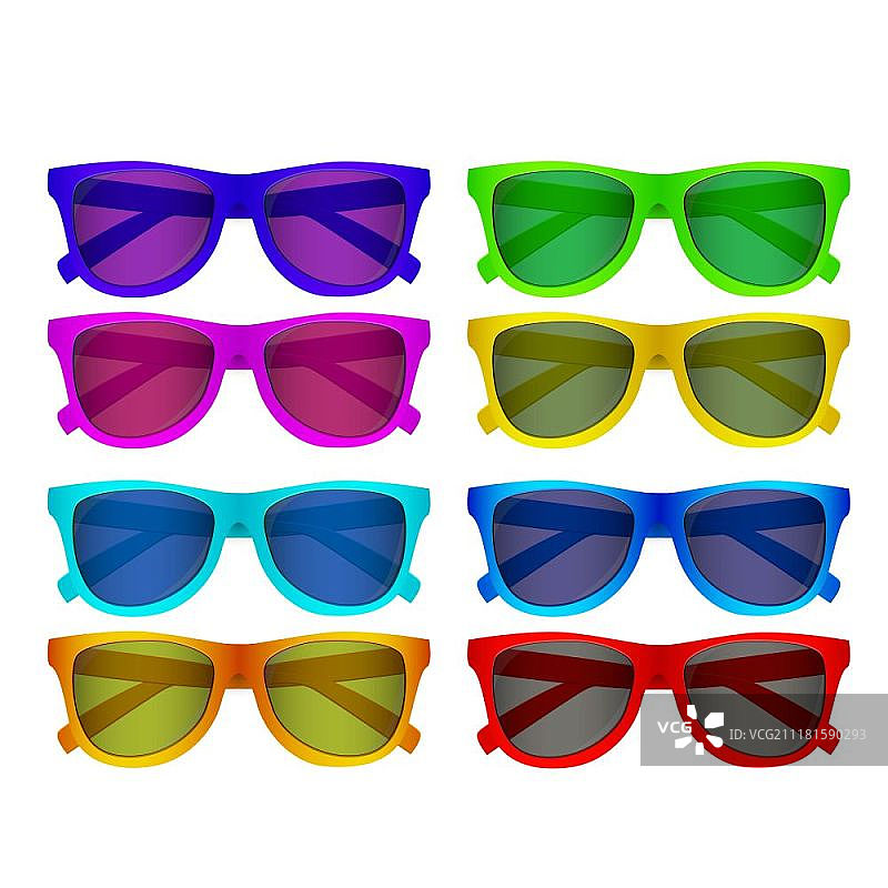 彩色风格眼镜套装图片素材