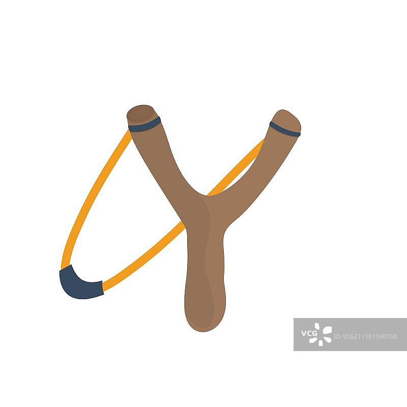 弹弓：木柄与橡皮筋和石子图片素材