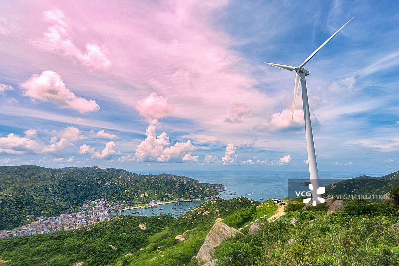 川岛风车景观图片素材