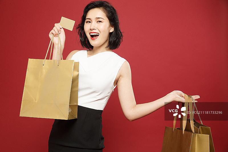 时尚女白领购物图片素材