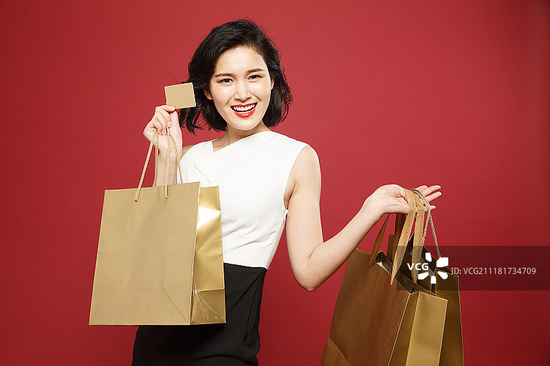 时尚女白领购物图片素材