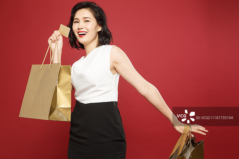 时尚女白领购物图片素材
