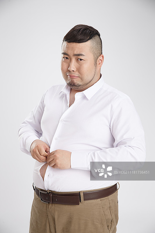 商务胖男人穿衣服图片素材