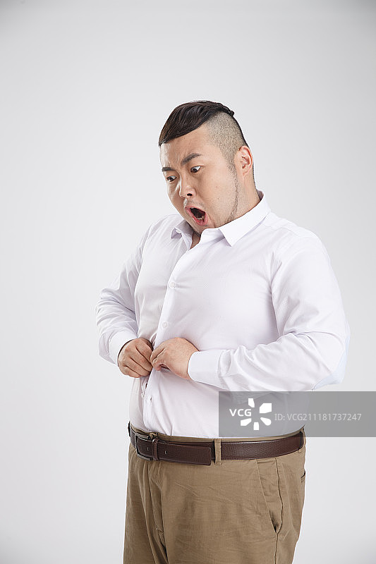 商务胖男人穿衣服图片素材