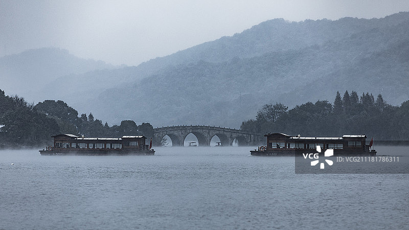 杭州湘湖景区风光图片素材