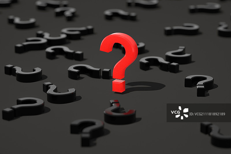 黑色和红色的问号图片素材