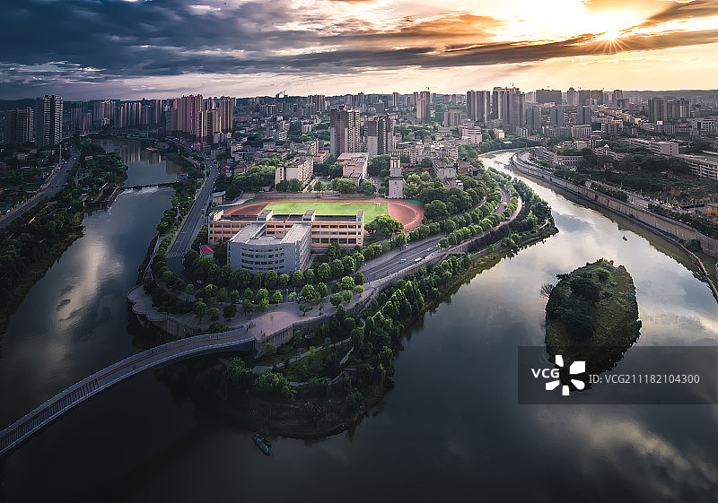 湖南省邵阳市区全景图片素材