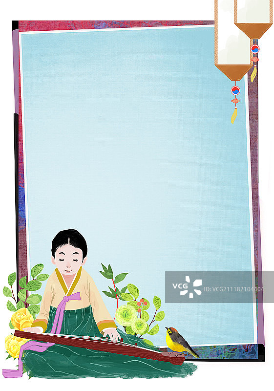 韩国文化插画边框图片素材