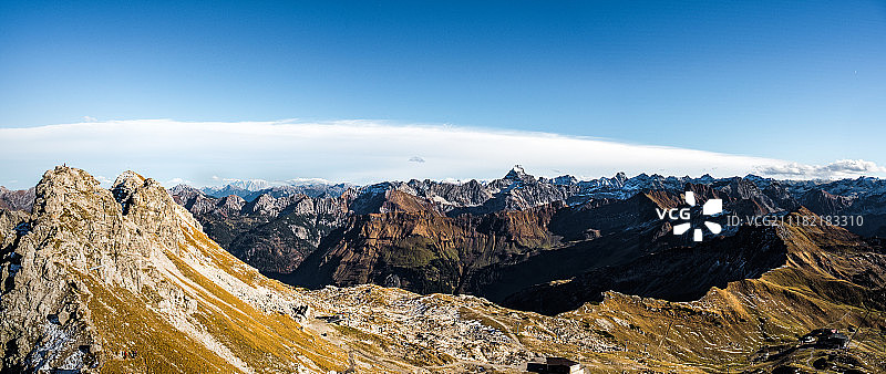 内贝尔峰全景山脉图片素材