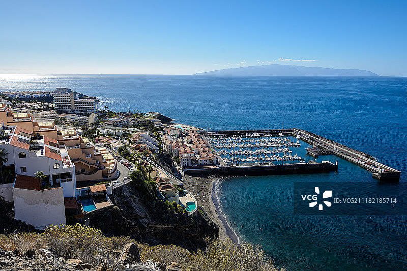 特内里费岛山上的洛斯吉甘特斯美丽舒适小镇图片素材