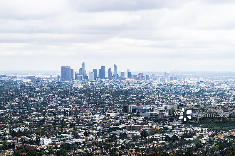 从格里菲斯天文台俯瞰美国洛杉矶的景色图片素材