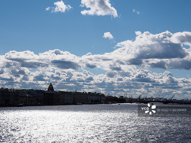 城市河岸景观图片素材