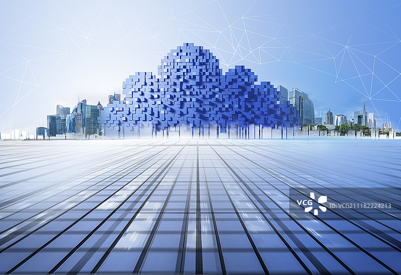 城市云计算概念图片素材