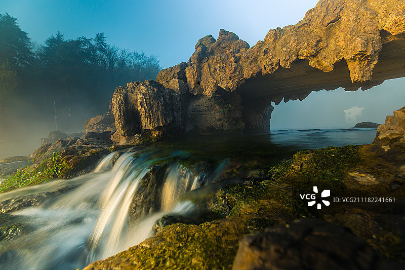 南京老山珍珠泉风光图片素材